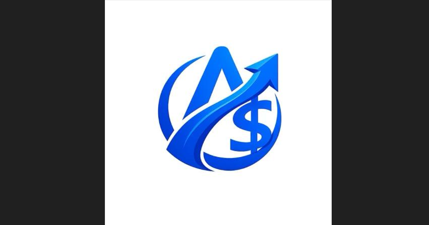 Amu Saraf logo with a blue arrow and dollar symbol